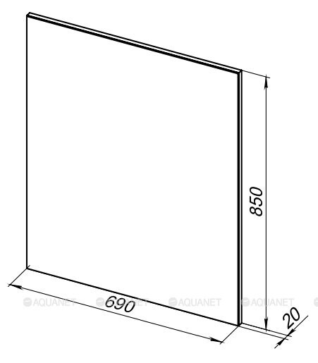 Зеркальное полотно Aquanet Lino 70*85 белый матовый 00253906