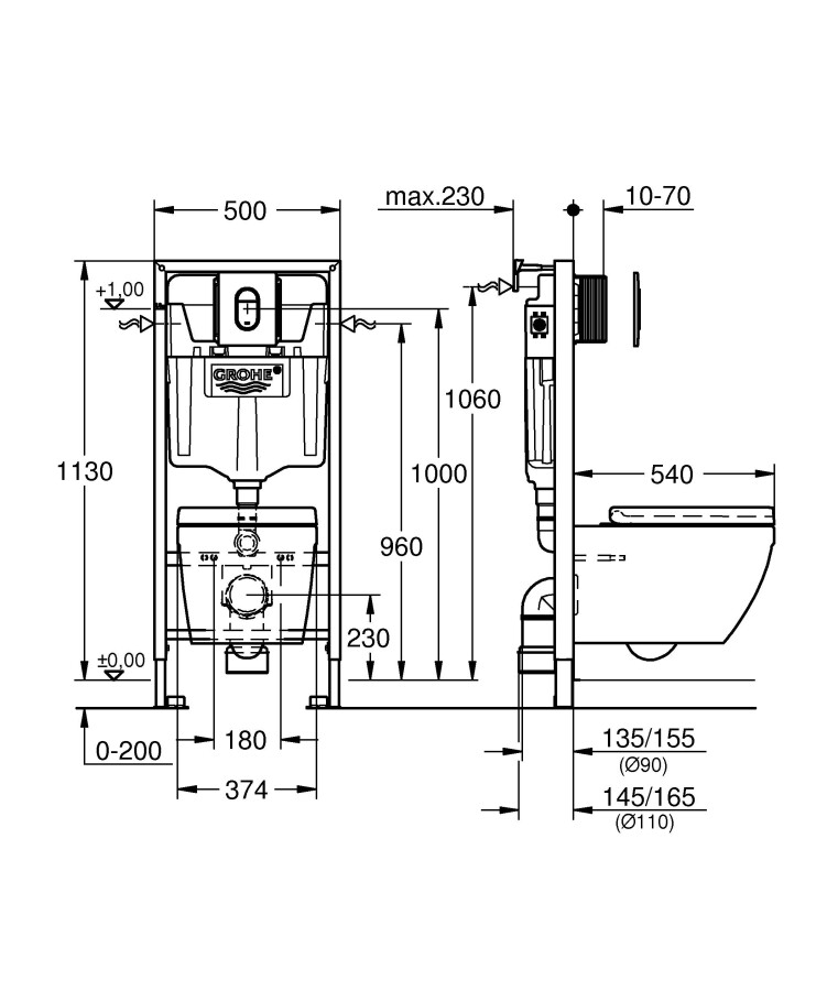 Grohe Solido 39536000 унитаз подвесной c инсталляцией