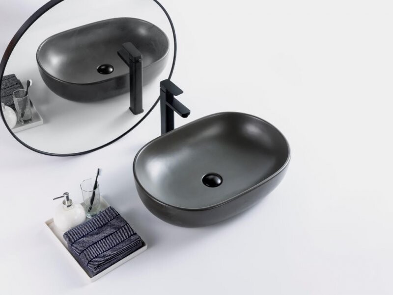 BelBagno BB1084-H311 раковина накладная 60 см серая матовая