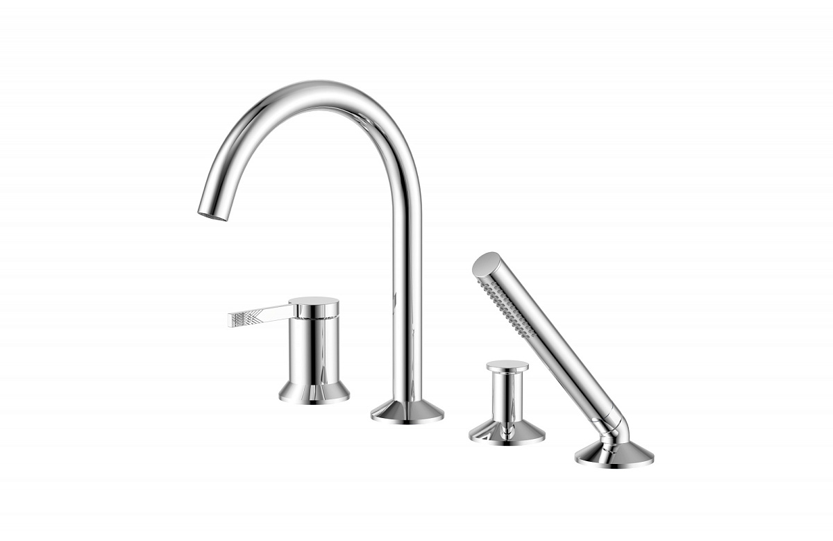 Azario Flame смеситель на борт ванны хром AZ-VPC258320C
