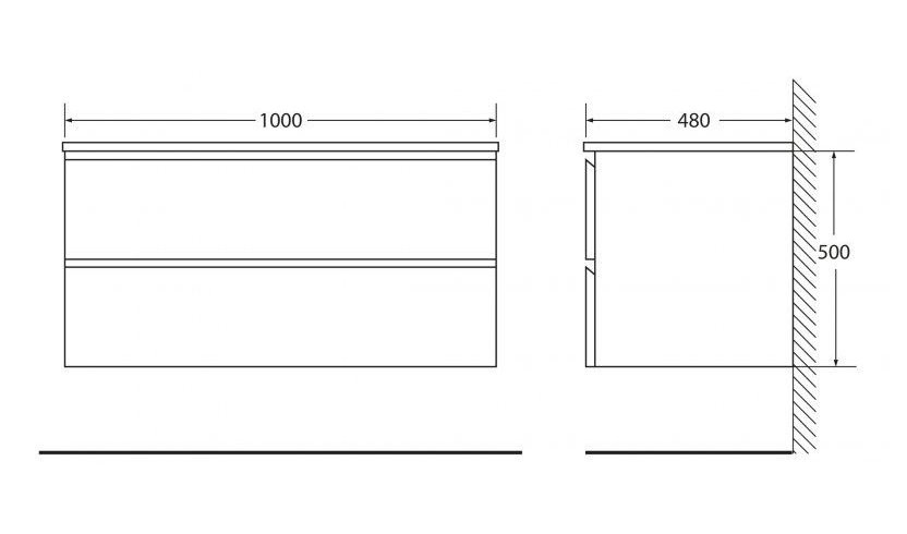 BelBagno LUCE-1000-2C-SO-SCM тумба под раковину подвесная