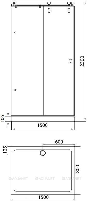 Aquanet Beta душевое ограждение 150*80-12*230