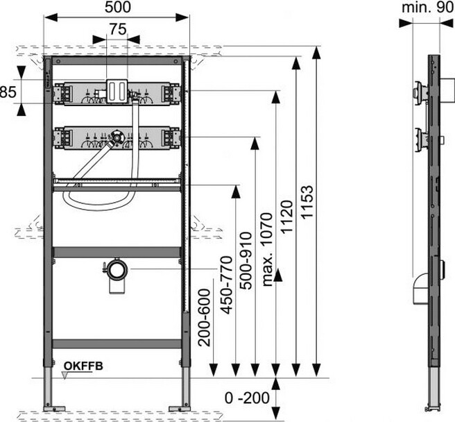TECE TECEprofil 9320008 инсталляция для писсуара