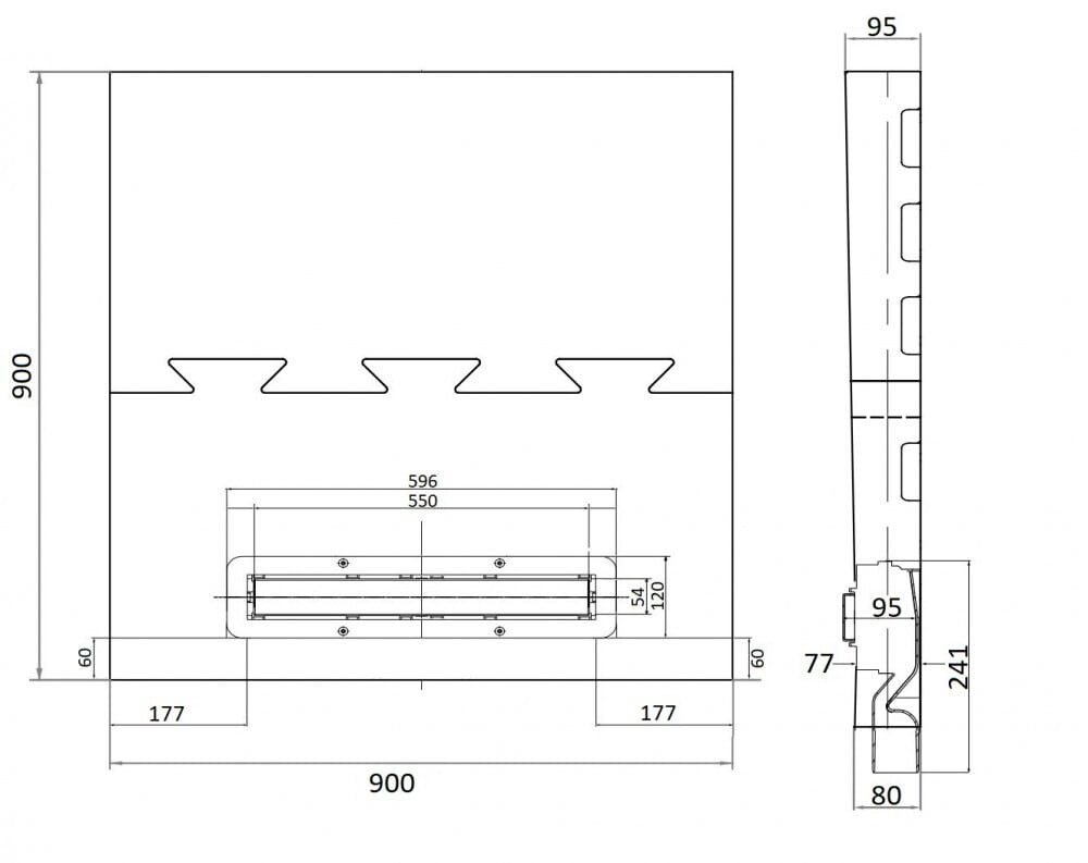 Pestan Confluo Board 40007821SS 90*90*9,5 душевая плита с лотком