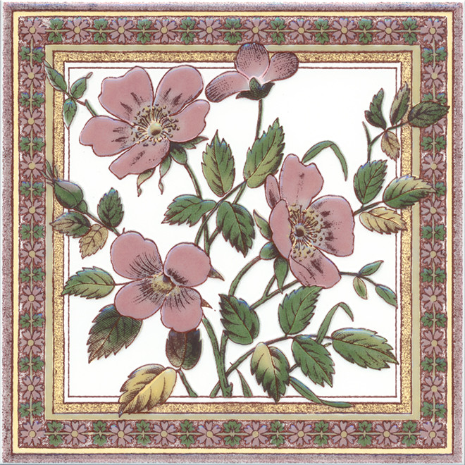 Kerama Marazzi Виктория 20х20 см декор настенный цветы фиолетовый