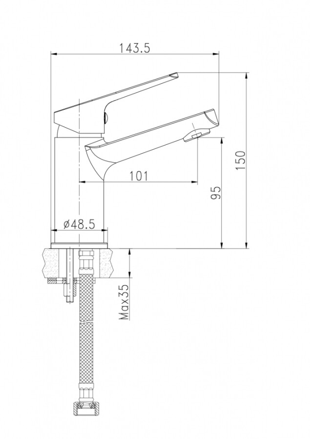 Cersanit Flavis 63034 смеситель для раковины хром