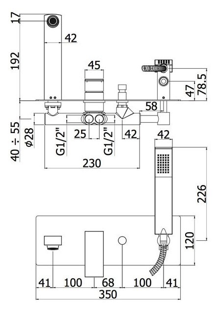 Paffoni Elle EL001NO смеситель скрытого монтажа черный