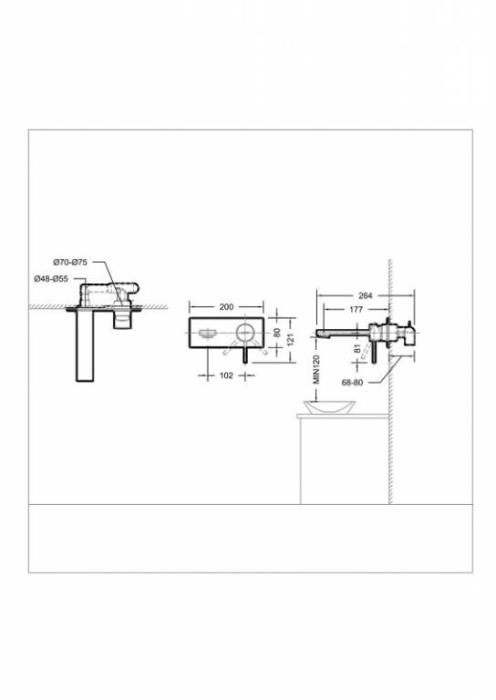 Bravat Rhein P8429564BW-ENG смеситель для раковины черный