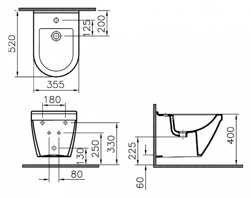 VitrA S50 5324B003-0288 биде подвесное