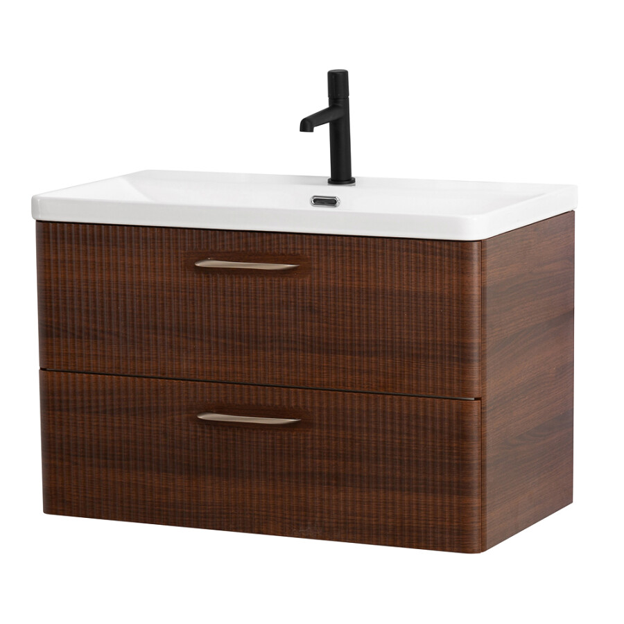 Подвесная тумба с раковиной Belbagno DUE 60 см Noce DUE-600-2C-SO-NOCE-P BB-8076-3-60