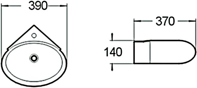 SantiLine SL-2021 раковина накладная, угловая 39 см