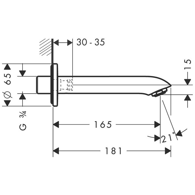 Hansgrohe 31494000 Metris Излив на ванну