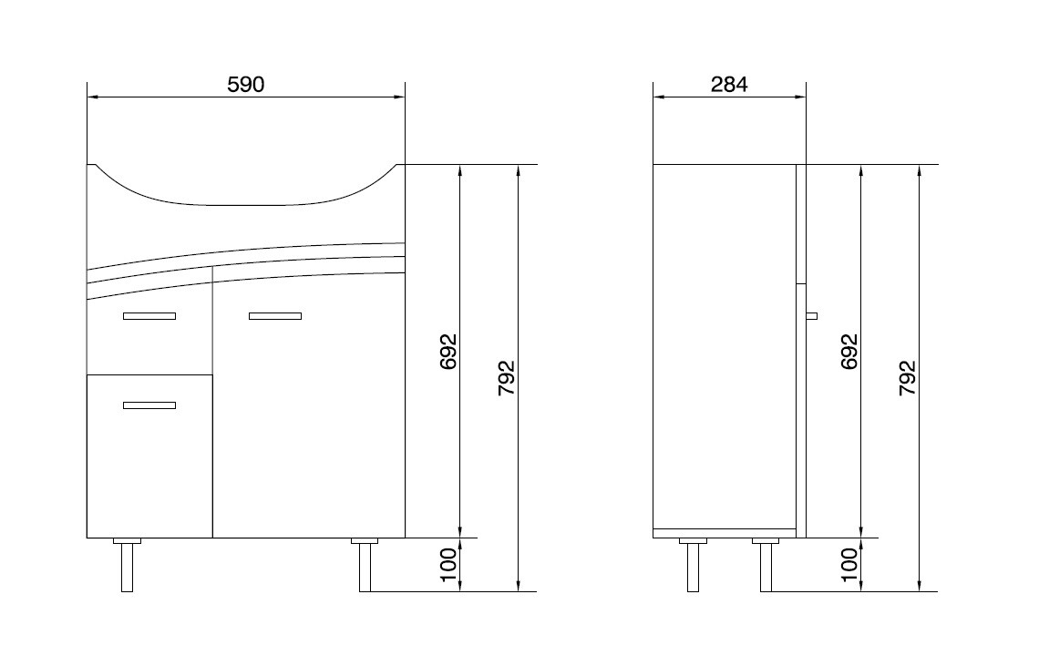 Cersanit Erica 60 см тумба с раковиной SU-ERN-ERI60 напольная