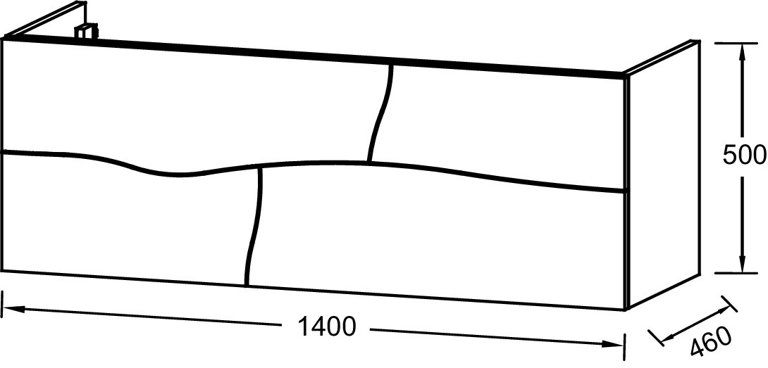Jacob Delafon Sherwood EB1835RU-P13 140 см тумба под раковину подвесная