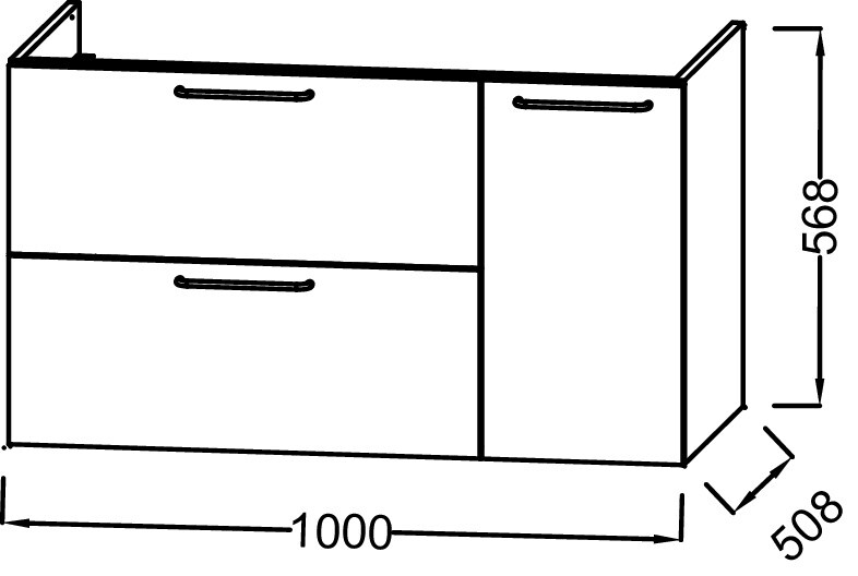 Jacob Delafon Odeon Rive Gauche EB2544-R5-NR4 100 см тумба под раковину подвесная