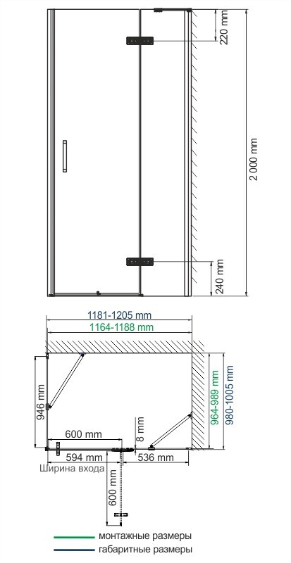 WasserKRAFT Aller 10H10RWHITE душевое ограждение 120*100*200