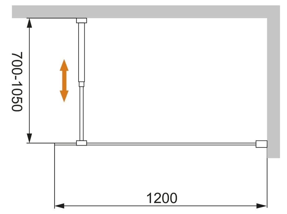 Cezares Liberta-L-1-120-BR-Cr душевая перегородка 120*195