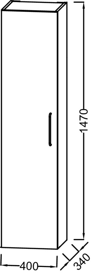 Jacob Delafon Odeon Rive Gauche EB2570G-R5-E52 Шкаф-пенал подвесной 40 L