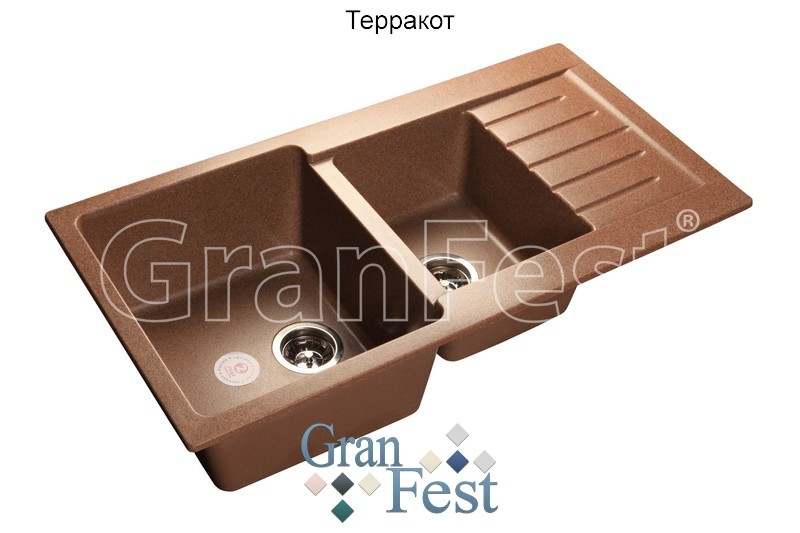 GranFest Practic GF-P-980KL кухонная мойка терракот 97.3х50.3 см