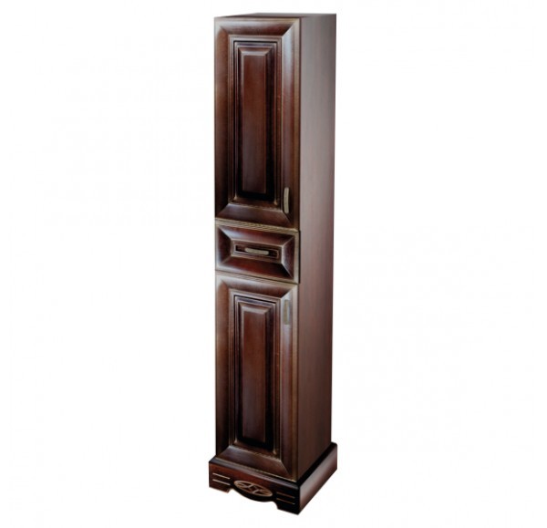 Mirsant Версаль Premium шкаф-пенал напольный орех, золото 180*35*35