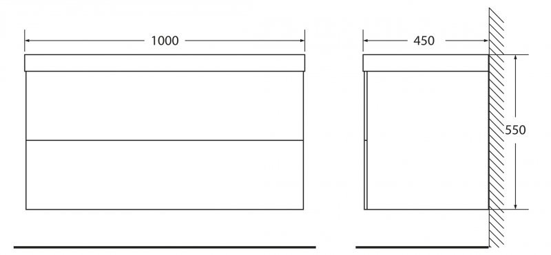 BelBagno REGINA-1000-2C-SO-MR-BLUM 100 тумба под раковину подвесная