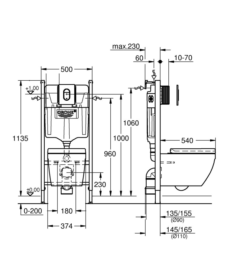 Grohe Solido 39535000 унитаз подвесной c инсталляцией