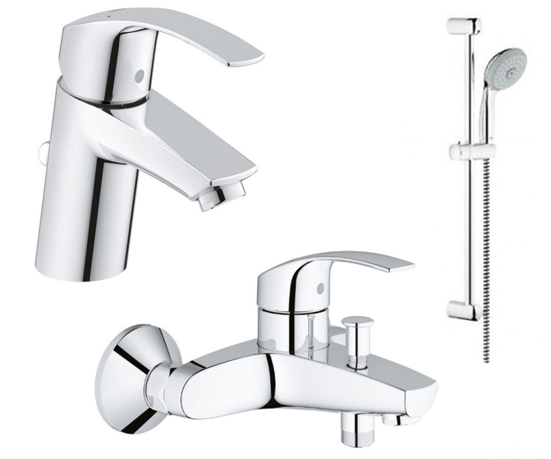 Акционный набор смесителей для ванны Grohe Eurosmart 123238 3 в 1