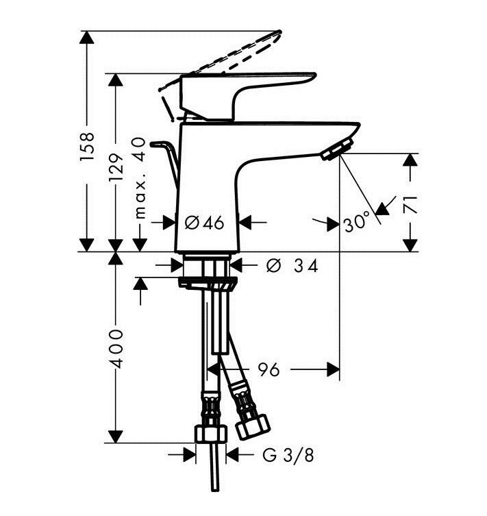 Hansgrohe Talis E 80 71700000 смеситель для раковины хром