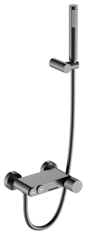 Смеситель для ванны с душевым гарнитуром Boheme Stick ручка Touch Gun Metall 123-GM.2