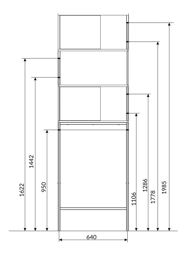 1 Marka шкаф-пенал Grunge Loft 200*66 Дуб вотан напольный Ц0000005249