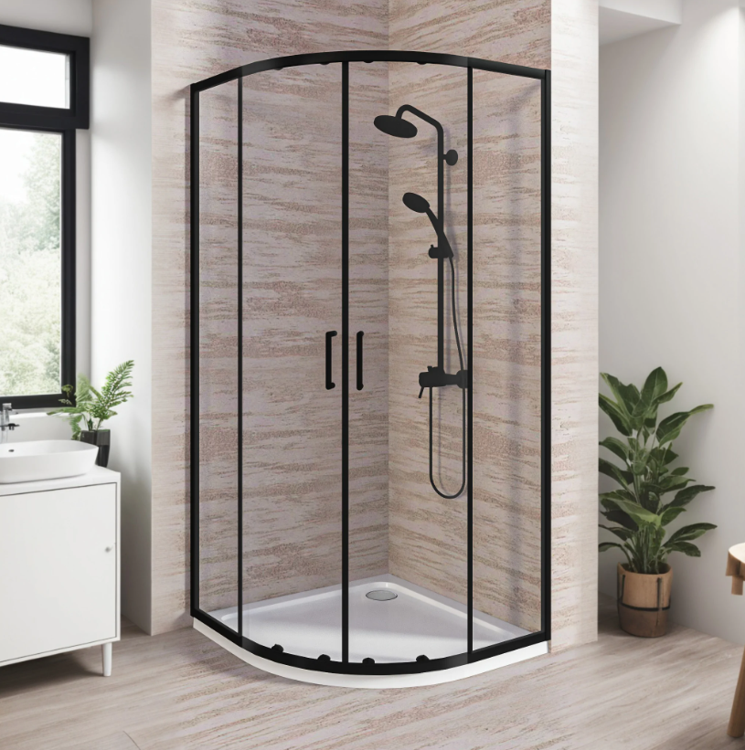 BAS Lite R-80-C-B душевое ограждение 800х800х1900 Черный ЛТ00028