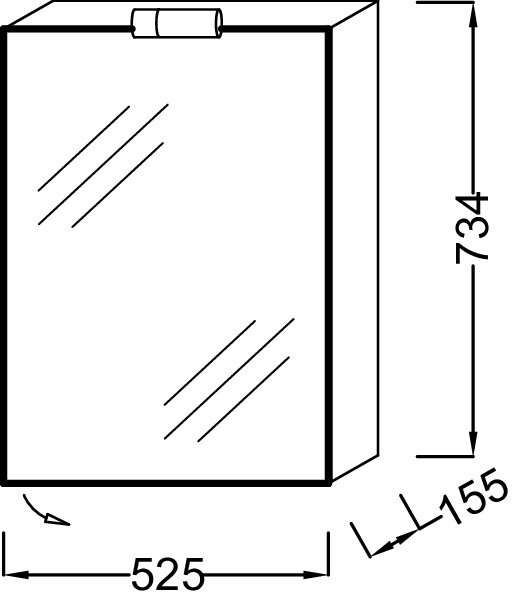 Зеркало-шкаф Jacob Delafon Odeon Up 52,5*73,4*15,5 см EB879-J5