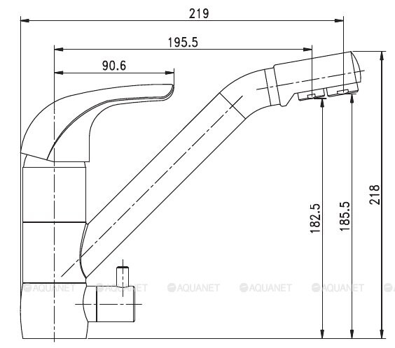 Aquanet Kitchen AF777-44С смеситель для кухни хром
