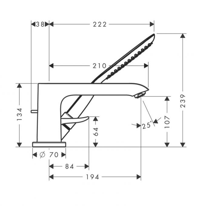 Hansgrohe Metris 31190000 смеситель на борт ванны хром