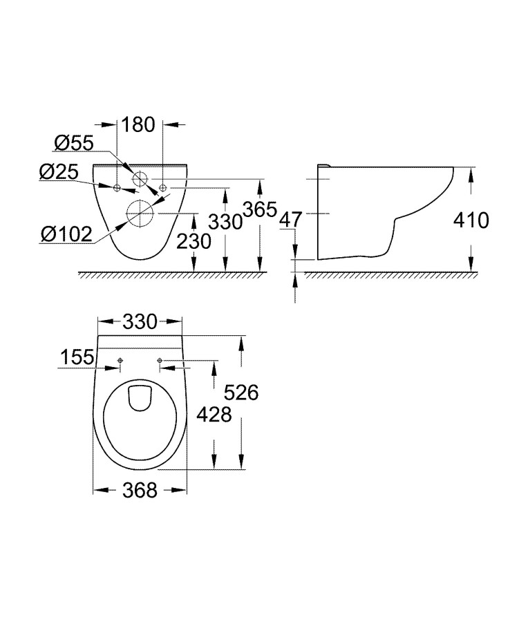 Grohe Bau Ceramic 39491000 унитаз подвесной