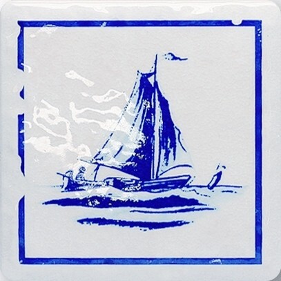 Tubadzin Majolika 11х11 см декор настенный парусник