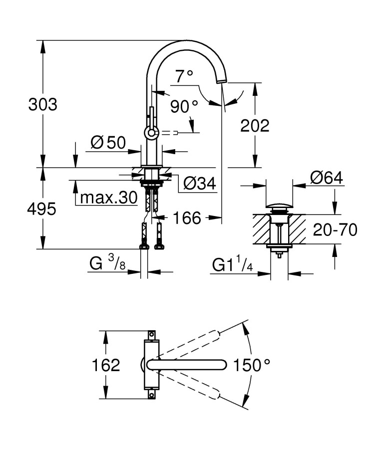 Grohe Atrio New 21022AL3 смеситель для раковины