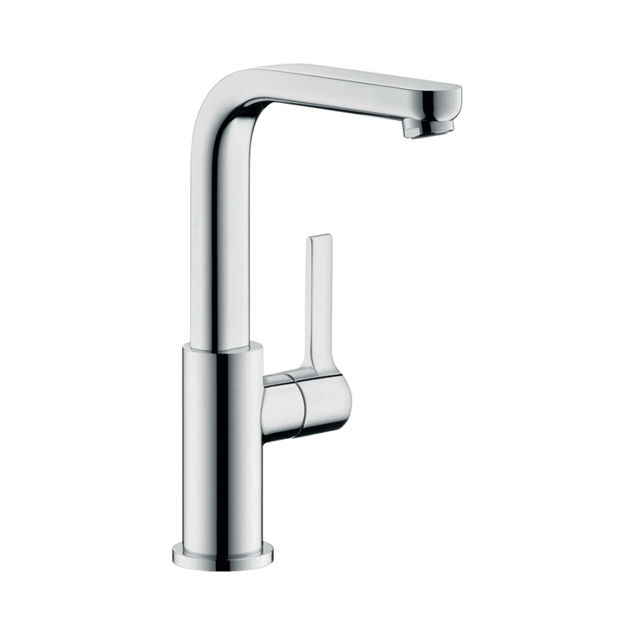 Hansgrohe Metris S Смеситель для раковины поворотный излив 120° со сливным клапаном Push-Open хром 31161000