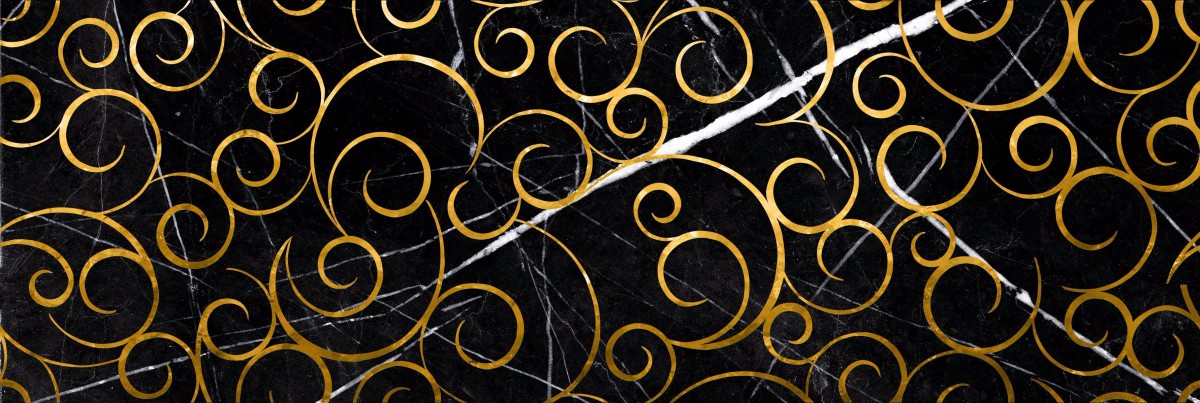 Lasselsberger Миланезе Дизайн Флорал Неро 1664-0148-1001 декор настенный 20x60 см