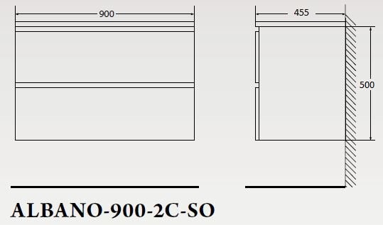 BelBagno Albano 90 см тумба с раковиной ALBANO-900-2C-SO-RVB подвесная