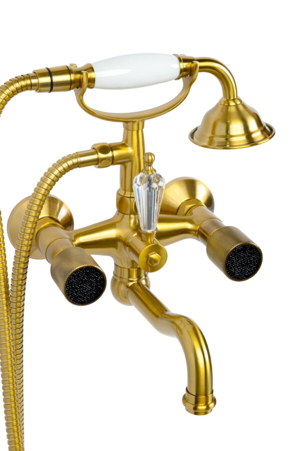 Смеситель для ванны с душевым комплектом Boheme Royal Cristal Бронза переключатель Swarovski 313-Royal/CRST black