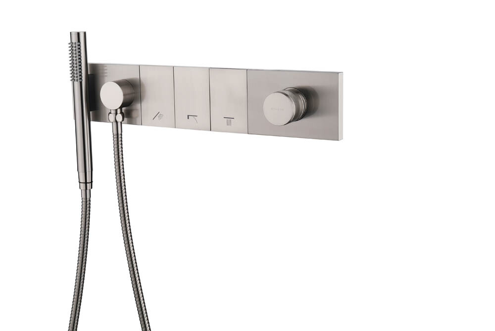 Смеситель встраиваемый с ручным душем Boheme Zodiac Nikel Brush 132-SYS-NB