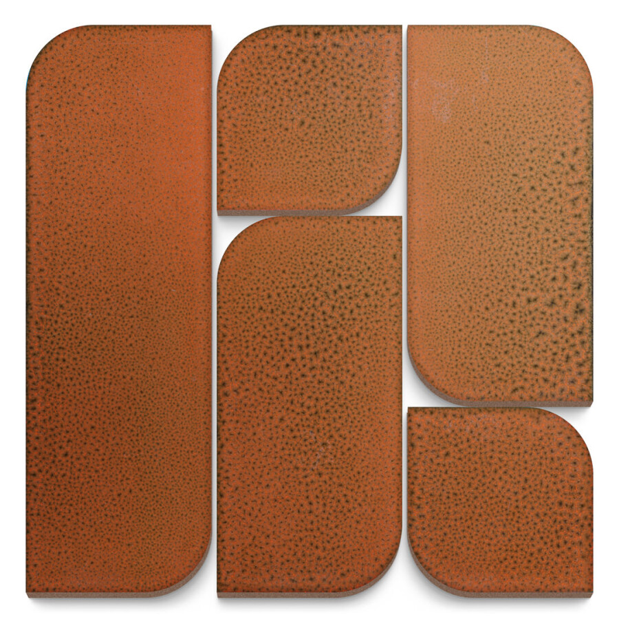 Керамическая плитка Модульное Панно Kerama Marazzi Прованс Силуэт оранжевый 30x30x1,6 KMD3RIC015