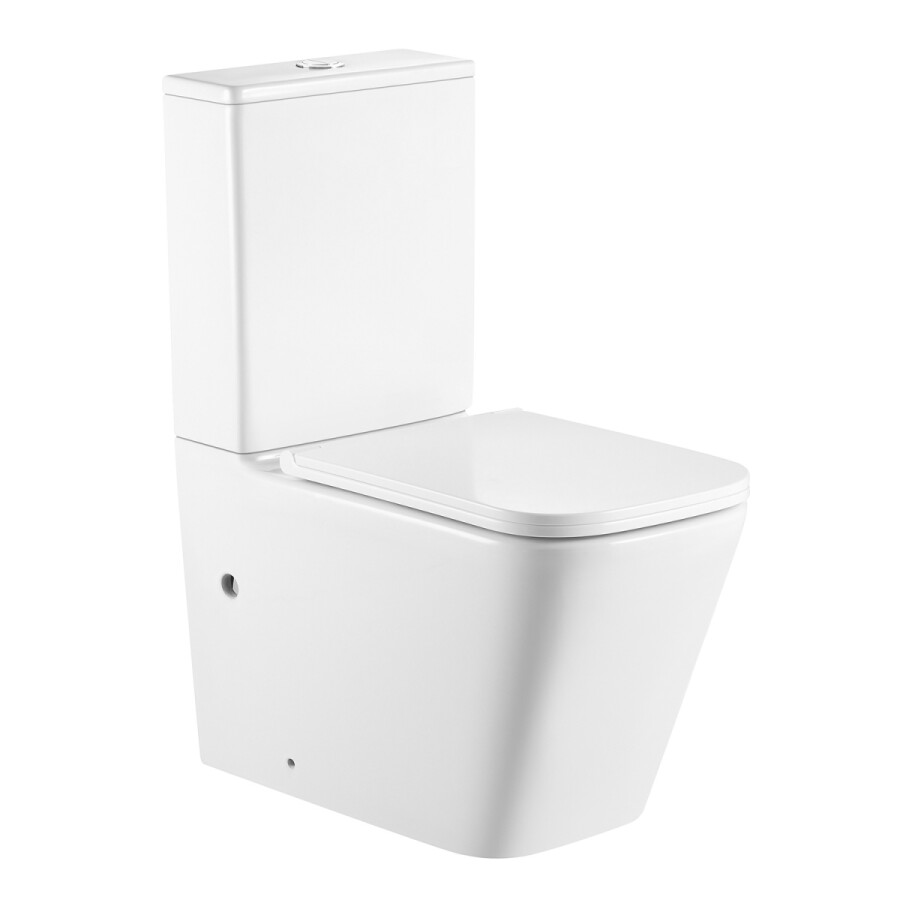 Унитаз-компакт Azario Terra 610х365х835 напольный, безободковый, система смыва "Скрытое торнадо", в комплекте с быстросъемным сиденьем микролифт AZ-6003-A