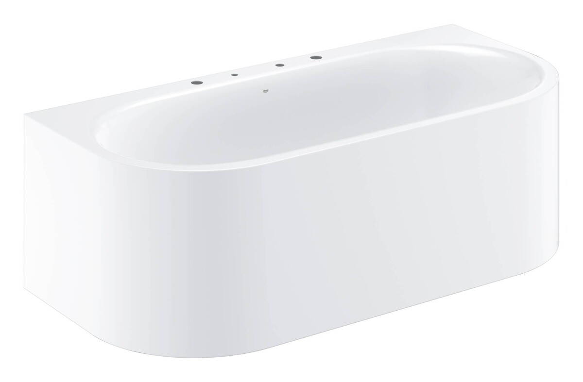 Grohe Essence 39623000 180 85 см ванна стальная овальная пристенная с противоскользящим покрытием, отверстия для смесителя на бортике