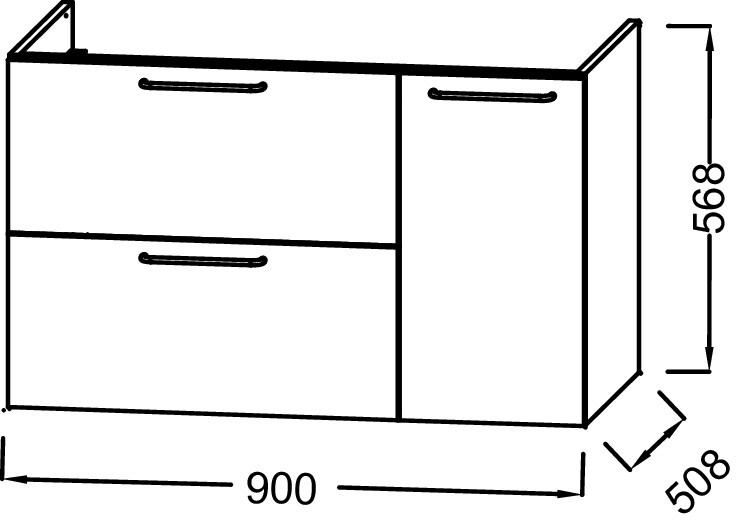 Jacob Delafon Odeon Rive Gauche EB2543-R5-E52 90 см тумба под раковину подвесная