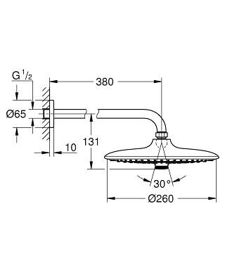 Grohe Euphoria 260 SmartControl 26459000 верхний душ
