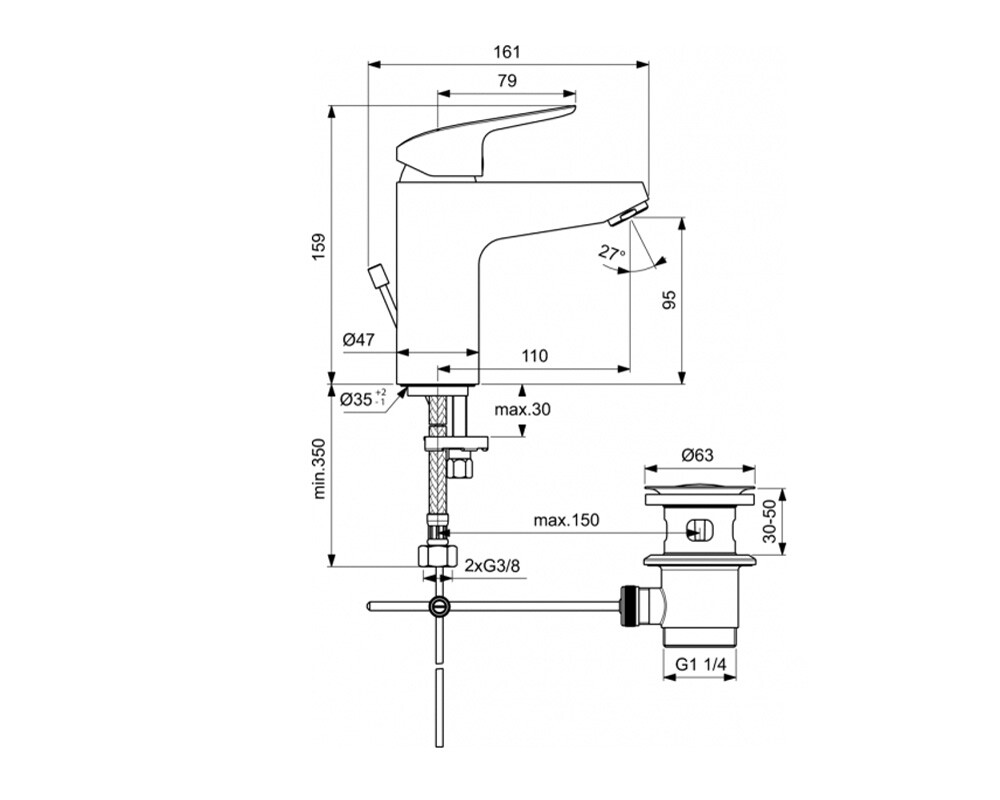 Ideal Standard Ceraflex B1710AA смеситель для раковины