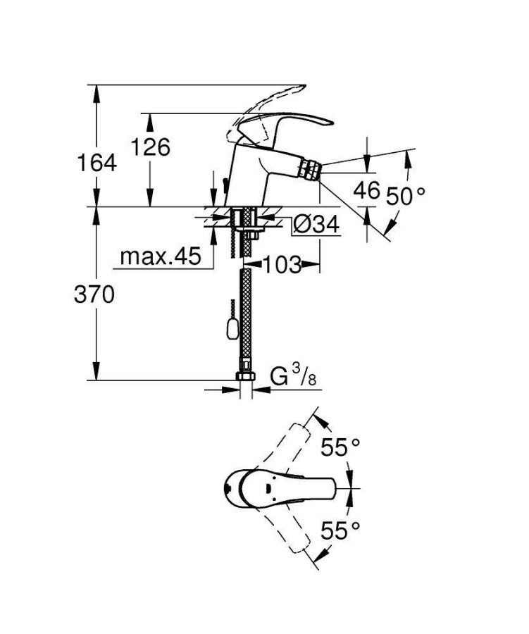Grohe Eurosmart New 32927002 смеситель для биде
