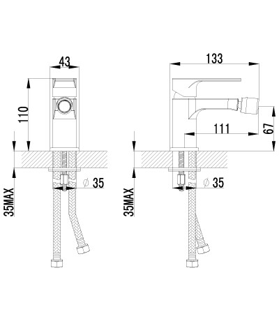 Lemark LM1508C плюс Грейс смеситель для биде